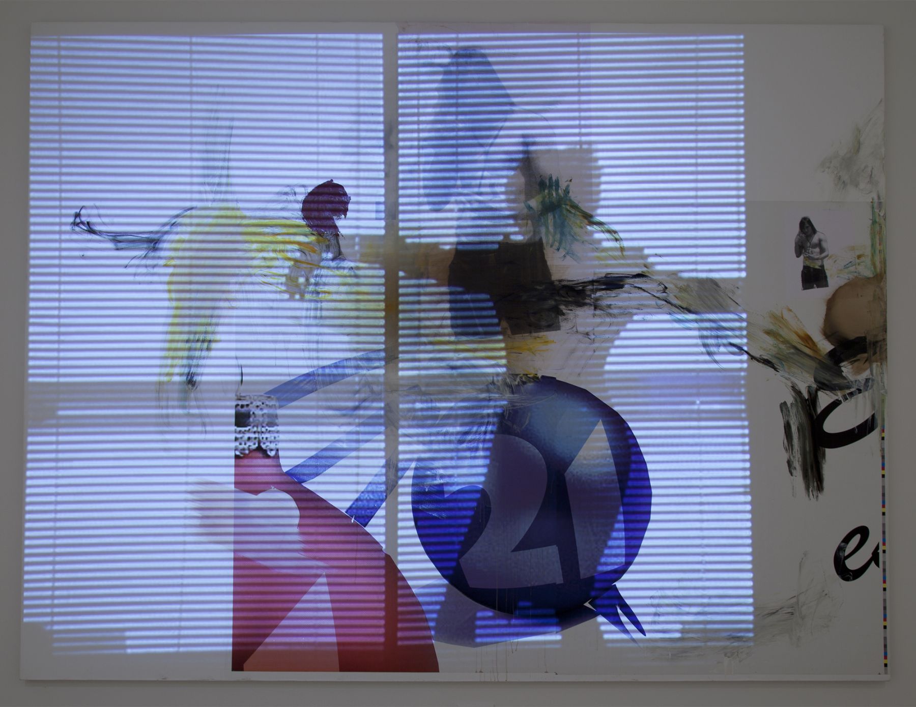Albert Oehlen, Untitled (9 1/2 weeks), 1995, DVD to be projected on a painting by Albert Oehlen, Dimensions variable, Edition of Unlimited