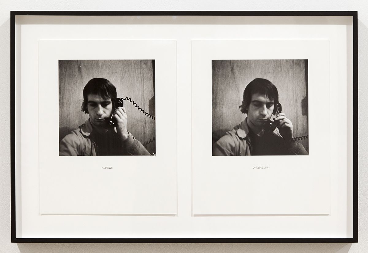 William Wegman, Mistake/ Correction, 1975/2011, Silver Gelatin Print, Paper each: 14 x 11 inches (35.6 x 27.9 cm), Frame: 18 1/4 x 27 5/8 inches (46.4 x 70.2 cm)