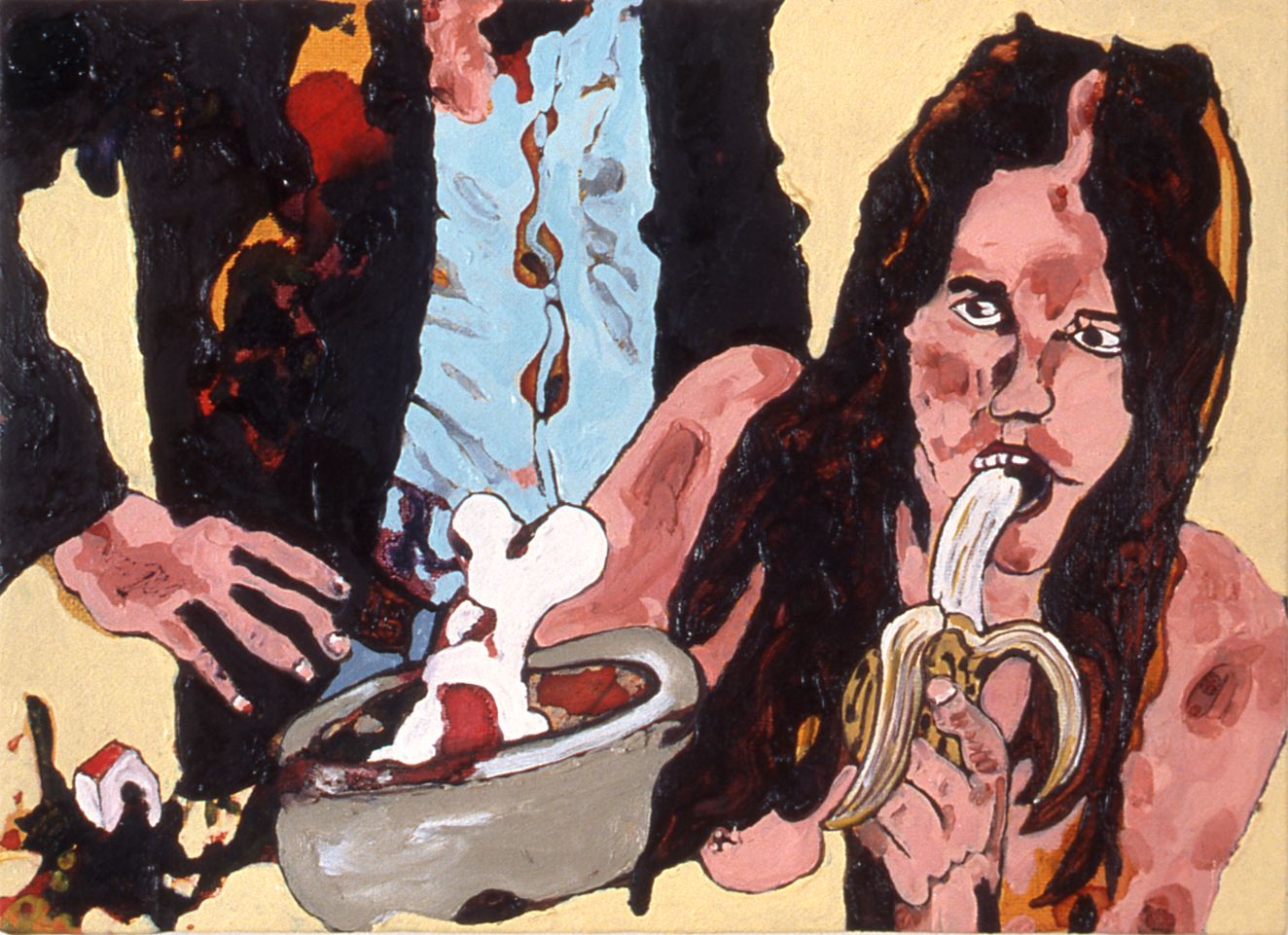 Philippe Perrot, Étudiante le Jour (Frederica), 2003, Oil and betadine on canvas, 9 1/2 x 13 inches