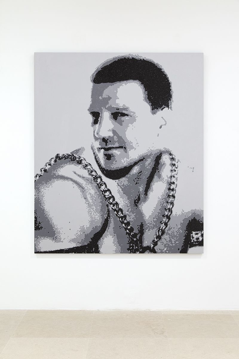 Mathieu Malouf, Stefan, 2017, Acrylic and glitter on canvas, 72 x 60 inches (182.9 x 152.4 cm)