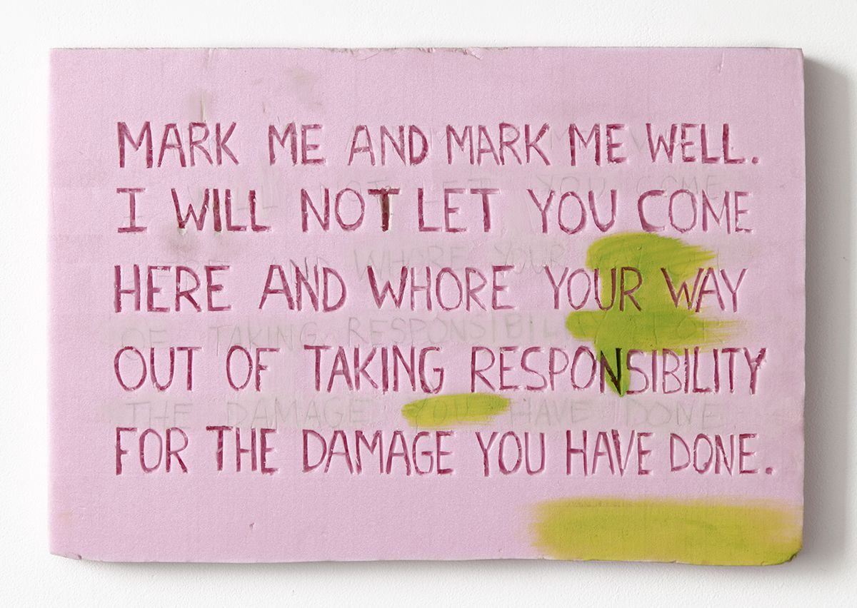 Rachel Harrison, Burning Bush, 1997, polystyrene, acrylic, 13 x 19 x 1 inches (33 x 48.3 x 2.5 cm)