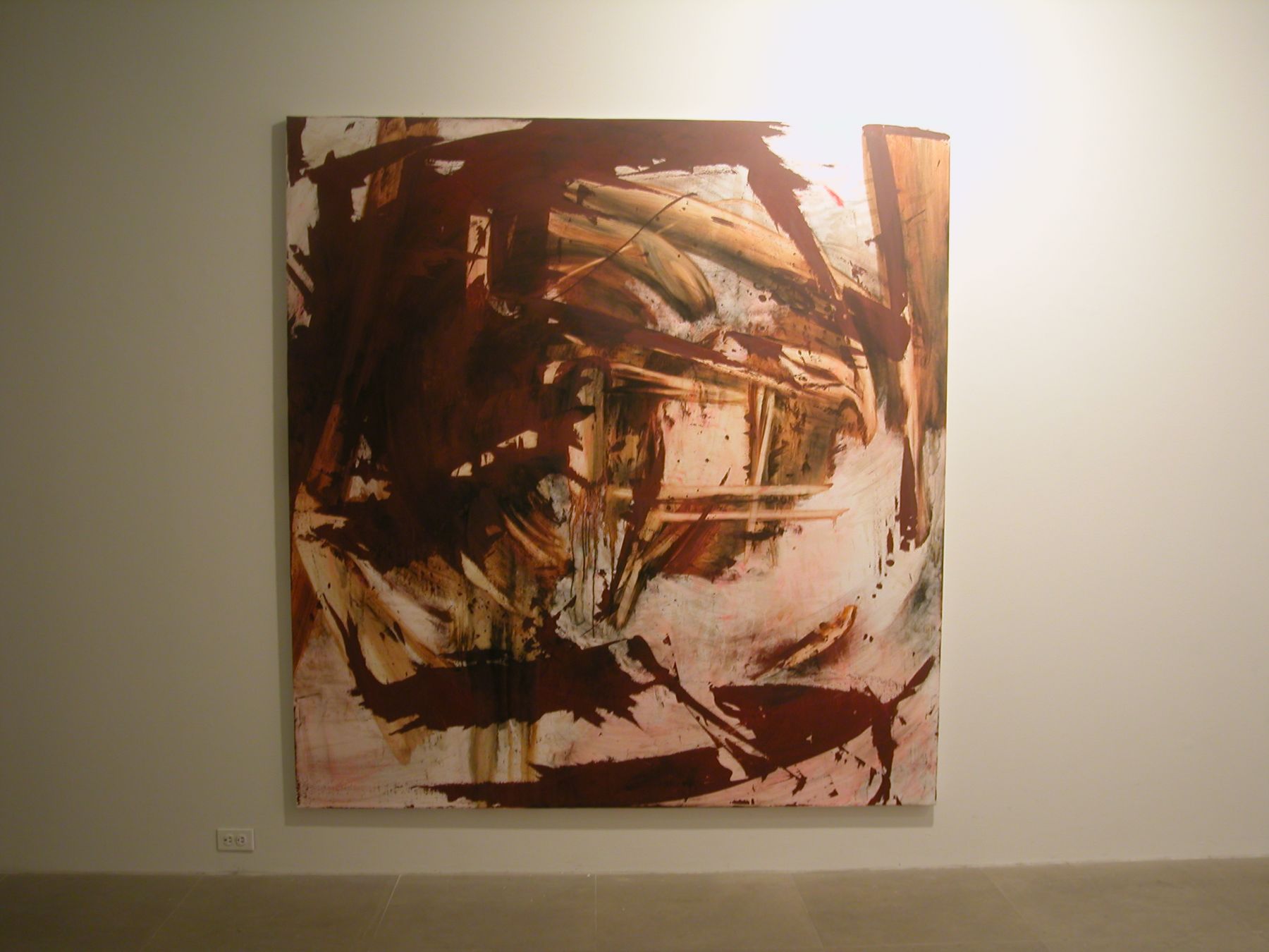 Charline von Heyl, Defenster 2, 2004, oil on canvas, 82 x 78 inches