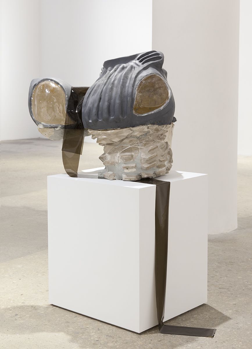 Andrew Ross, All cartoons are masculine, 2017 clay, fiberglass, primer, plastic, plaster, 56 x 45 x 54 inches (142.2 x 114.3 x 137.2 cm)