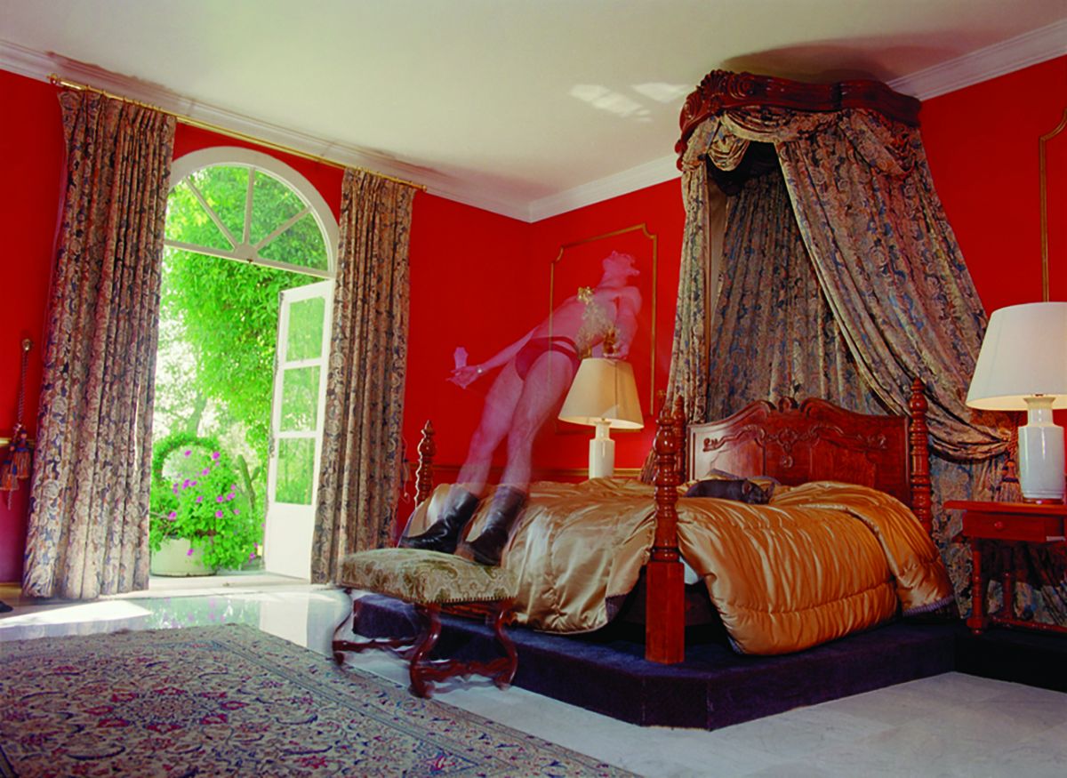 Daniela Rossell Untitled (Ricas y Famosas) Man Falling on Bed, 1999 C-print 50 x 60 inches (127 x 152.4 cm)