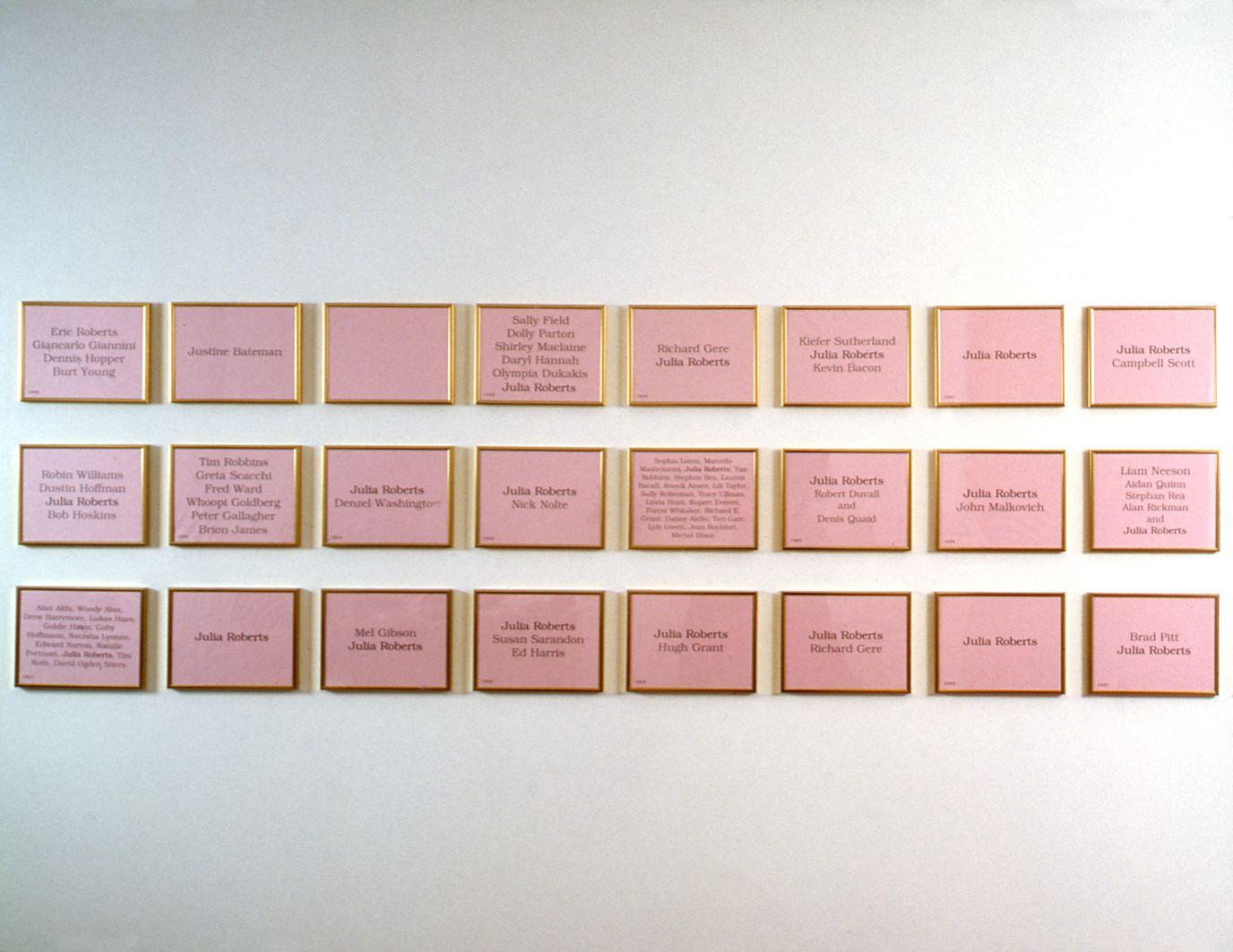 Best Actress, 2001, 24 laser prints, 8 3/4 x 11 1/4 inches each