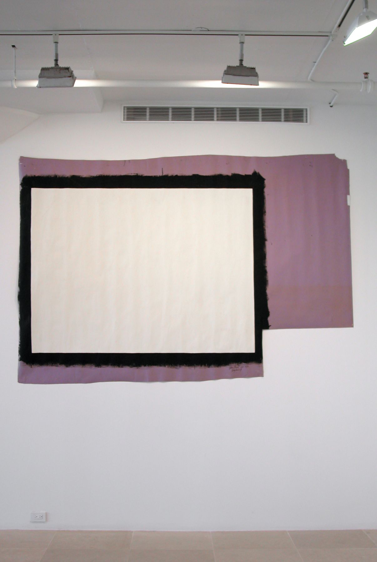Tony Conrad Yellow Movie 1/25-31/73, 1973 Emulsion: Gull white flat interior latex, Magicolor No. 3011 - 11 Base: Lilac seamless paper 73 x 130 inches
