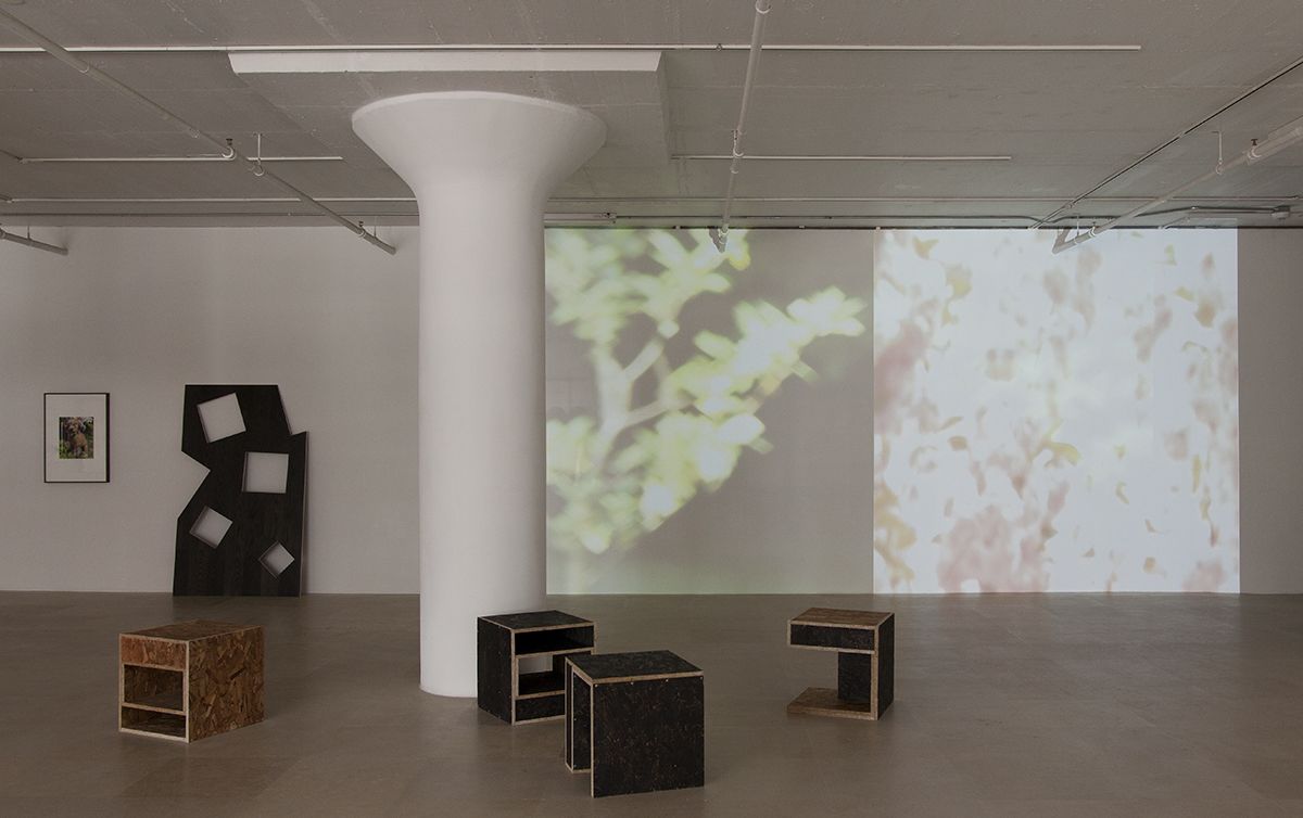 Hilary Lloyd, Installation view, Dock Lands, Greene Naftali, New York, 2017