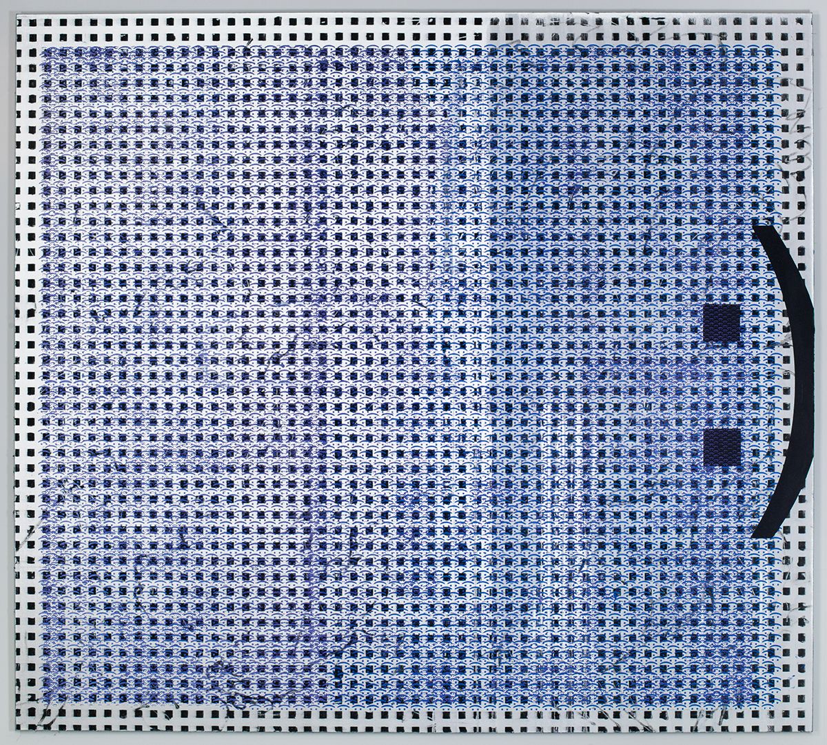 Jacqueline Humphries :):(, 2016 Oil on linen 100 x 111 inches (254 x 281.9 cm)