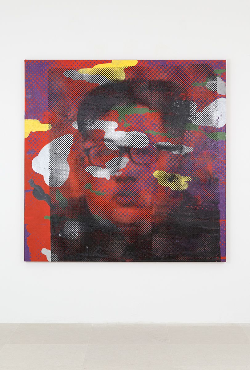 Mathieu Malouf, Supreme Leader V Everywhere on Me, 2017, Acrylic and silkscreen on canvas, 66 x 66 inches (167.6 x 167.6 cm)