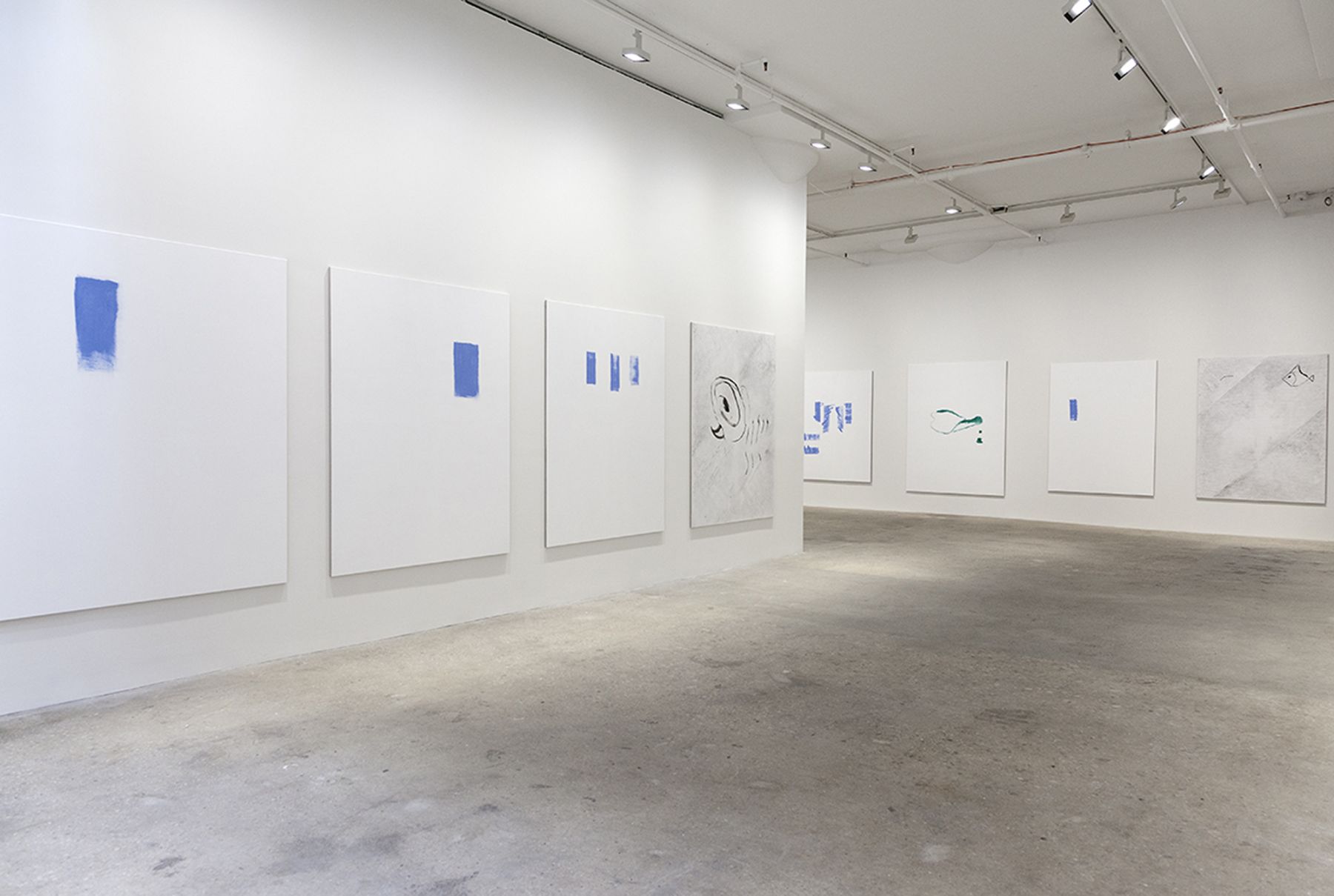 Michael Krebber, Installation View, Ground Floor, Greene Naftali, New York, 2015