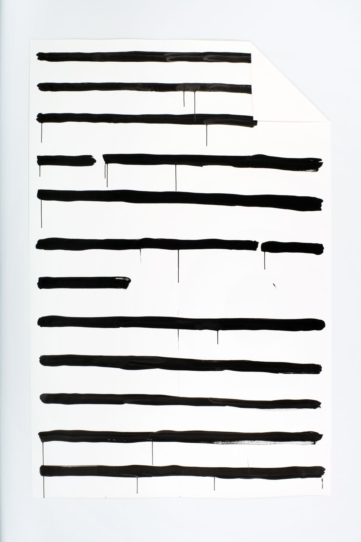 The body of Oh Untitled (truetype font), 2009, ink on paper and mixed media, 91 x 58 3/4 inches