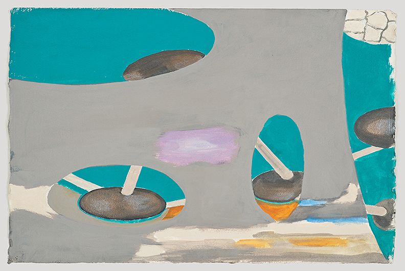 William Leavitt, Bronzea sketch, 2012, Acrylic on paper, 15 x 22 1/2 inches