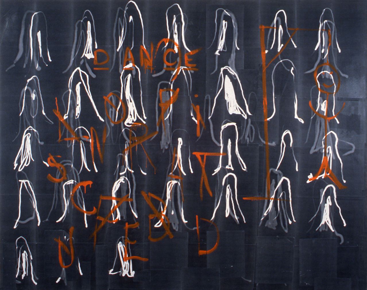 Luke Murphy, Dangerous Curves, 1996, laser prints, acrylic mediums on canvas, 78 x 66 inches