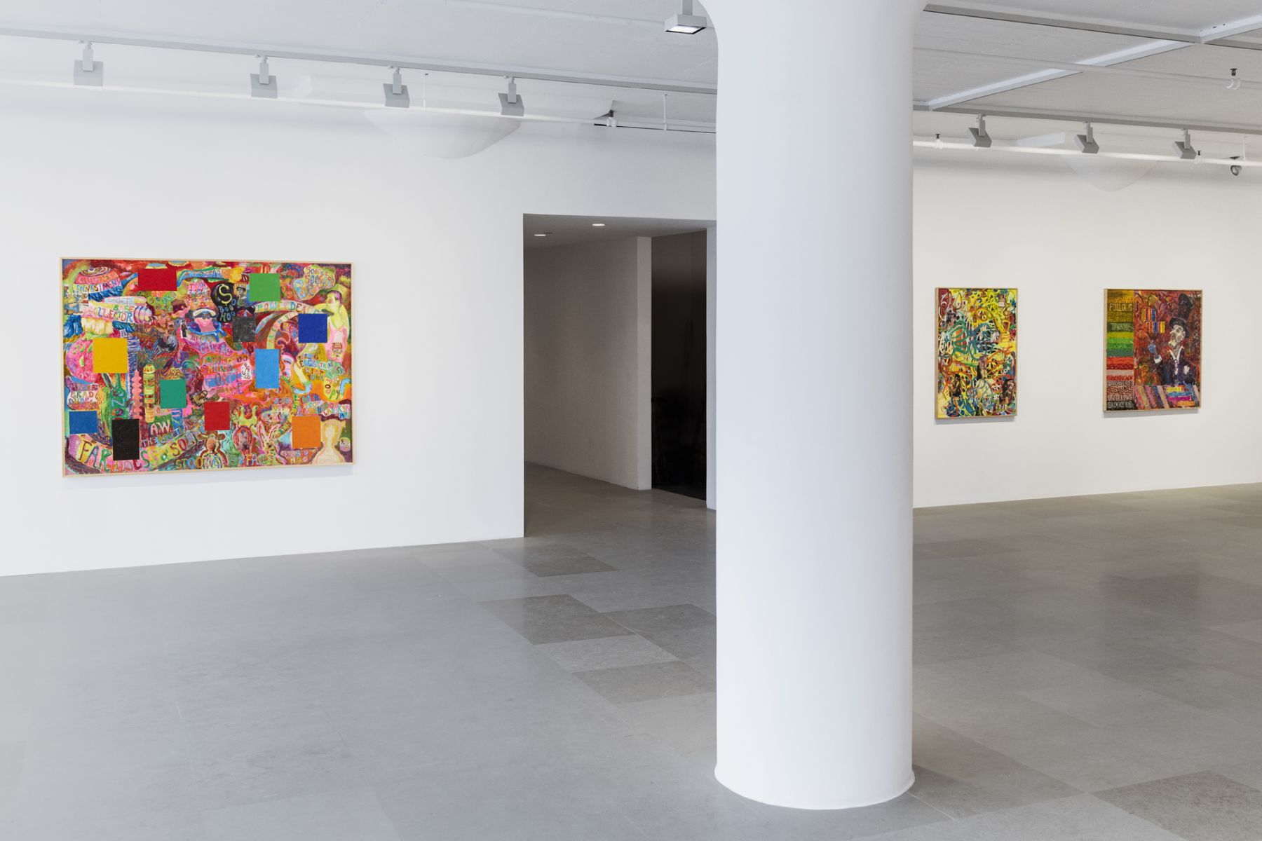 Richard Hawkins, Installation view, Bait Paintings, Greene Naftali, New York, 2019