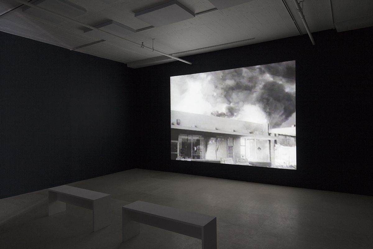 Tony Cokes Black Celebration, 1988 video, b/w, sound 17:11 minutes