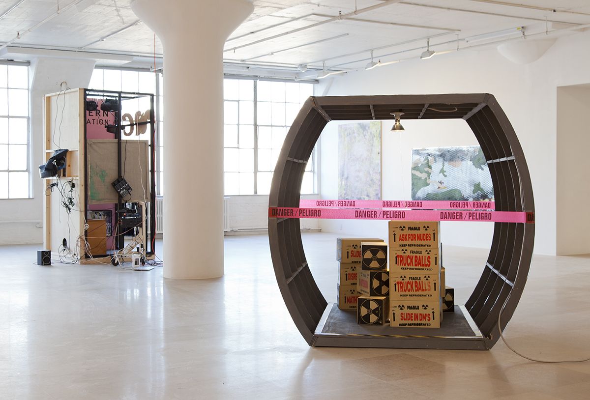 Mathieu Malouf, Installation view, Toxic Masculinity Fallout Shelter, Greene Naftali, New York, 2017