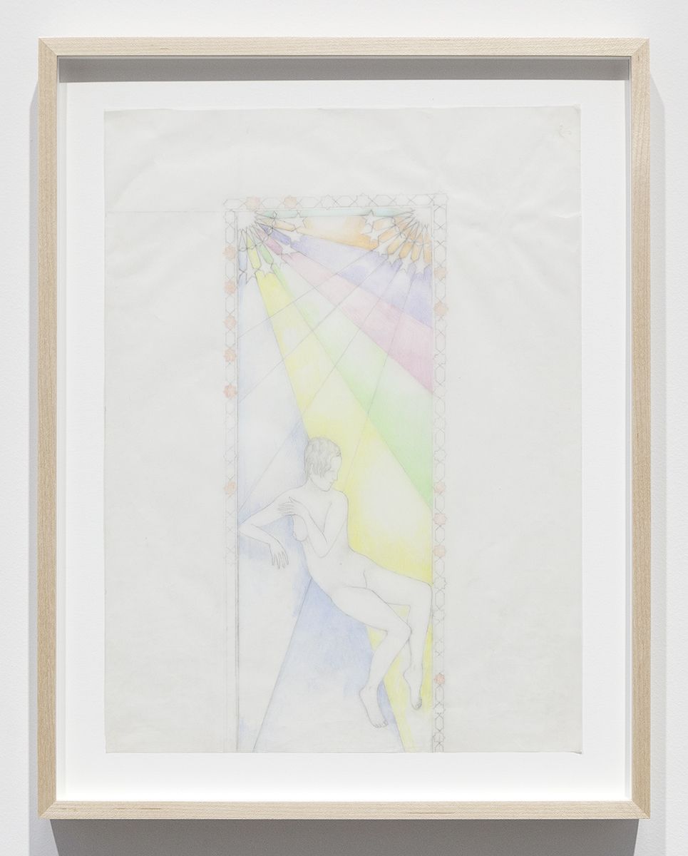 Katharina Wulff Untitled, 2015 Pencil, colored pencil on transparent paper Paper: 14 3/4 x 10 7/8 inches (37.5 x 27.6 cm) Frame: 17 3/4 x 13 7/8 x 1 3/8 inches (45.1 x 35.2 x 3.5 cm)