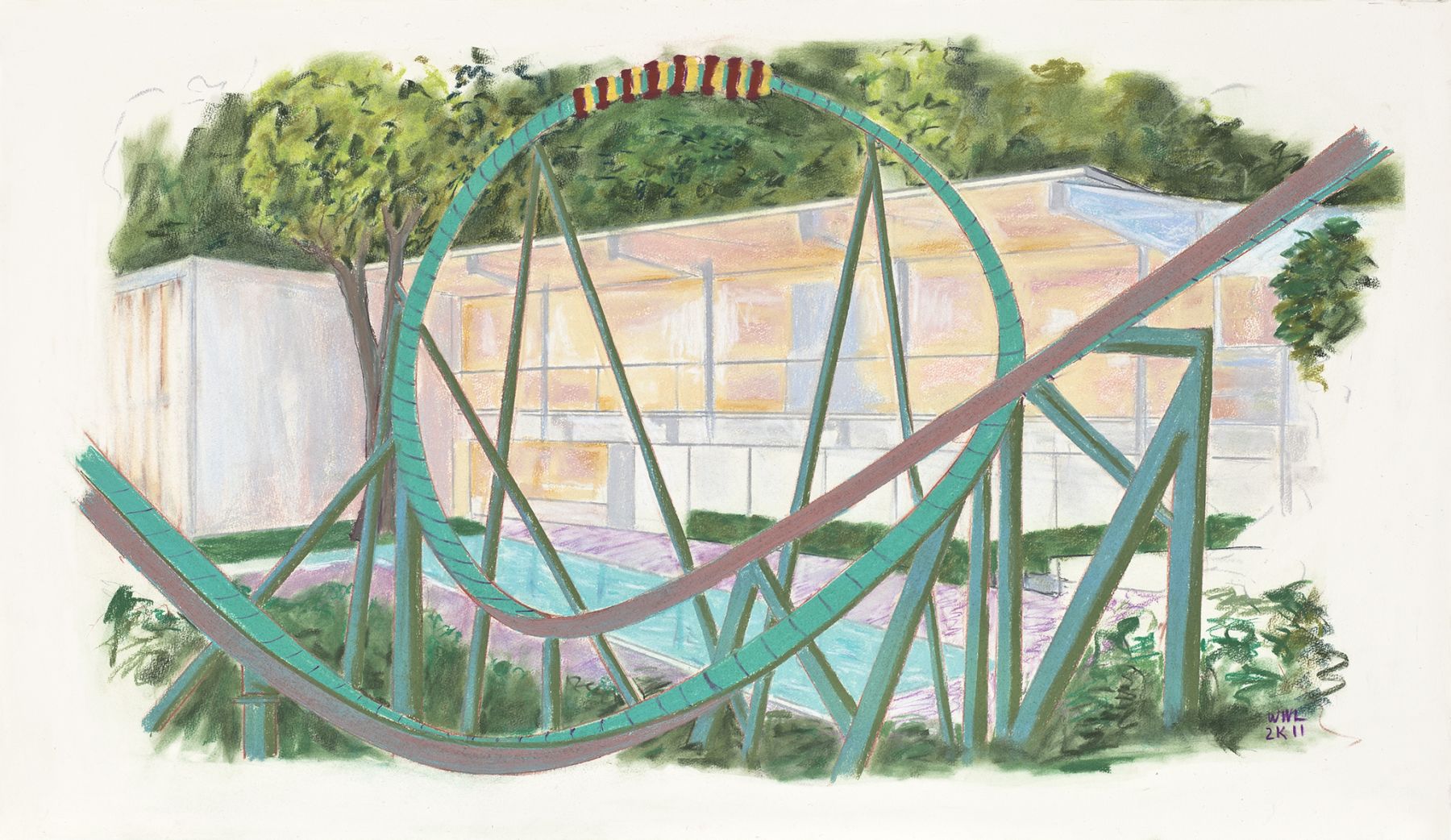 Roller House, 2011, Pastel on paper