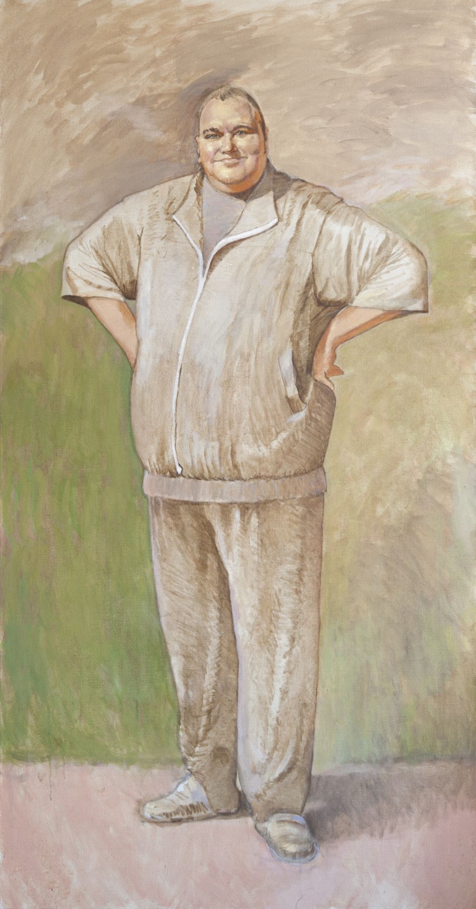 Michael Fullerton, The Ultramarine (Kim Dotcom), 2013, Oil on linen, 78 3/4 x 41 3/8 inches