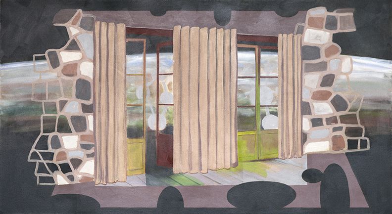 William Leavitt, Arctic Earth, 2012, Acrylic on canvas, 33 x 60 inches
