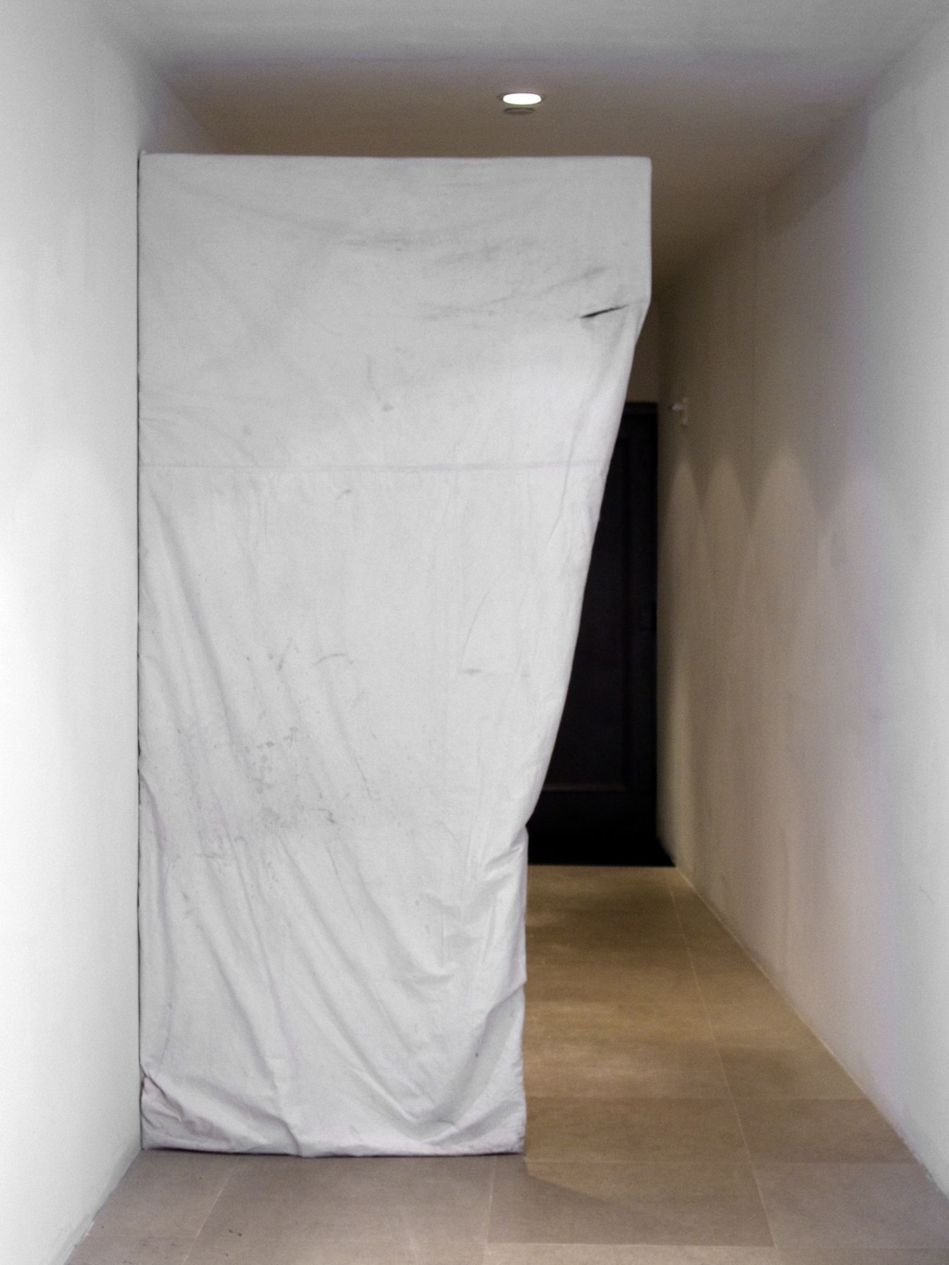 Gedi Sibony, What Else Could I Have Done With This, 2007, Cardboard, fabric, 93 1/2 x 48 x 4 inches, 237.5 x 121.9 x 10.2 cm