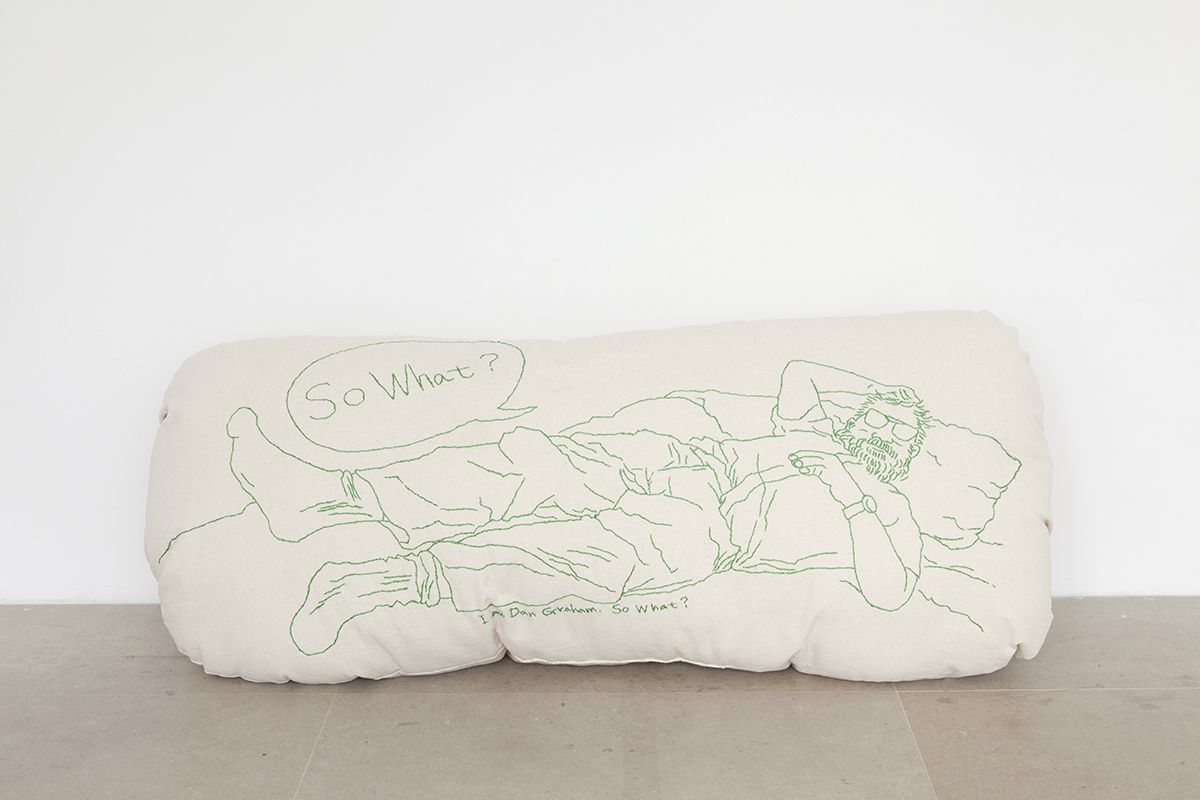 Mieko Meguro So What? , 2016 Cotton canvas, thread and polyester stuffing 16 x 41 x 12 inches (40.6 x 104.1 x 30.5 cm)