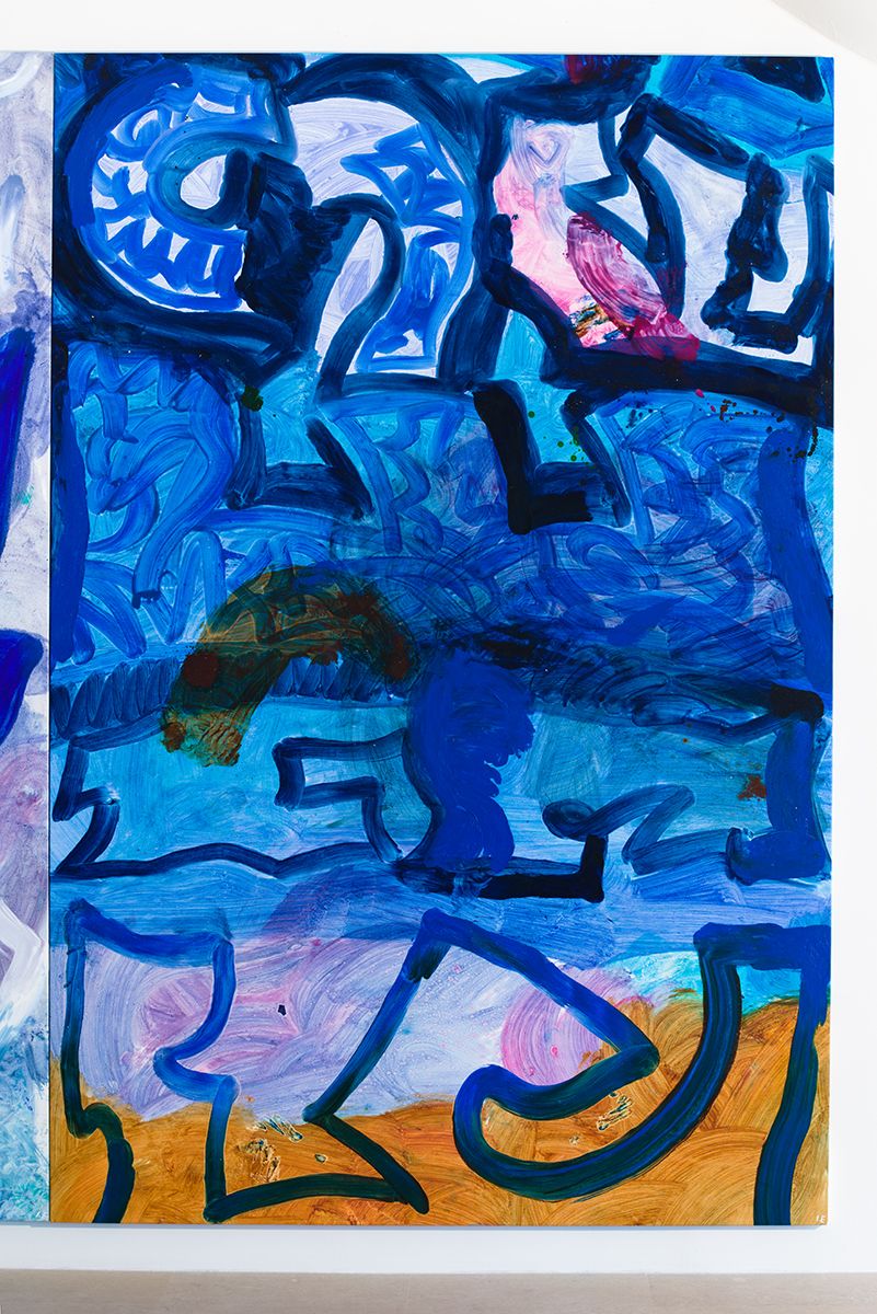 Ida Ekblad, Untitled, 2014, Oil on linen, 118 1/8 x 78 3/4 inches