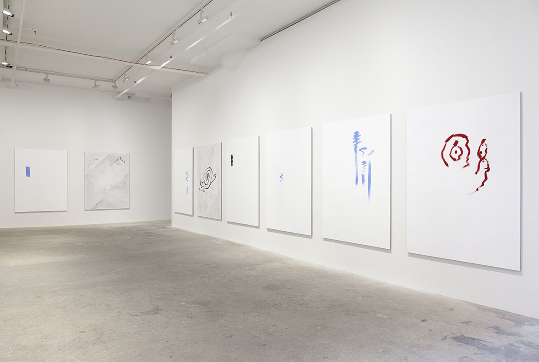 Michael Krebber, Installation View, Ground Floor, Greene Naftali, New York, 2015