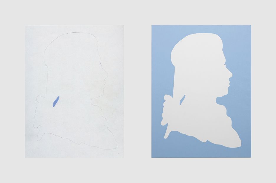 Daan van Golden Mozart Oil and pencil on canvas Left: 15 3/4 x 11 7/8 inches (40 x 30 cm) Right: 15 3/4 x 11 7/8 inches (40 x 30 cm)