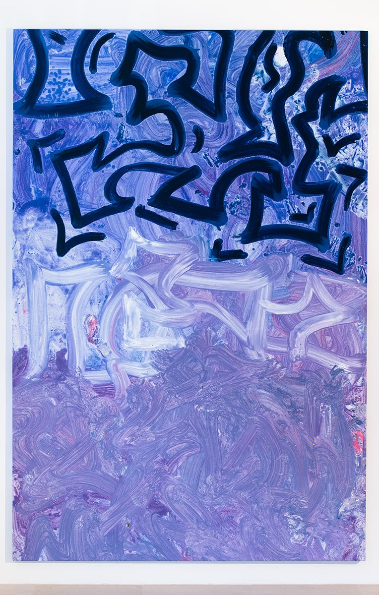 Ida Ekblad, Untitled, 2014, Oil on linen, 118 1/8 x 78 3/4 inches