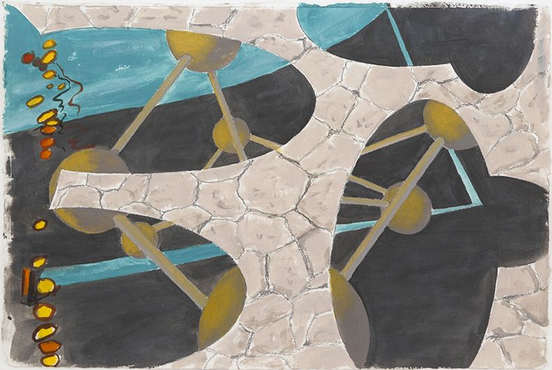 William Leavitt, Body Space Sketch, 2012, Acrylic on paper, 18 3/8 x 26 1/8 inches