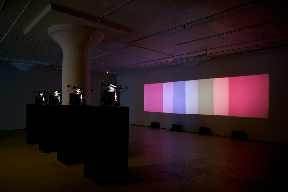 Paul Sharits, Shutter Interface, 1975, 4-screen 16mm loop projection with 4 separate soundtracks, color, Indefinite duration