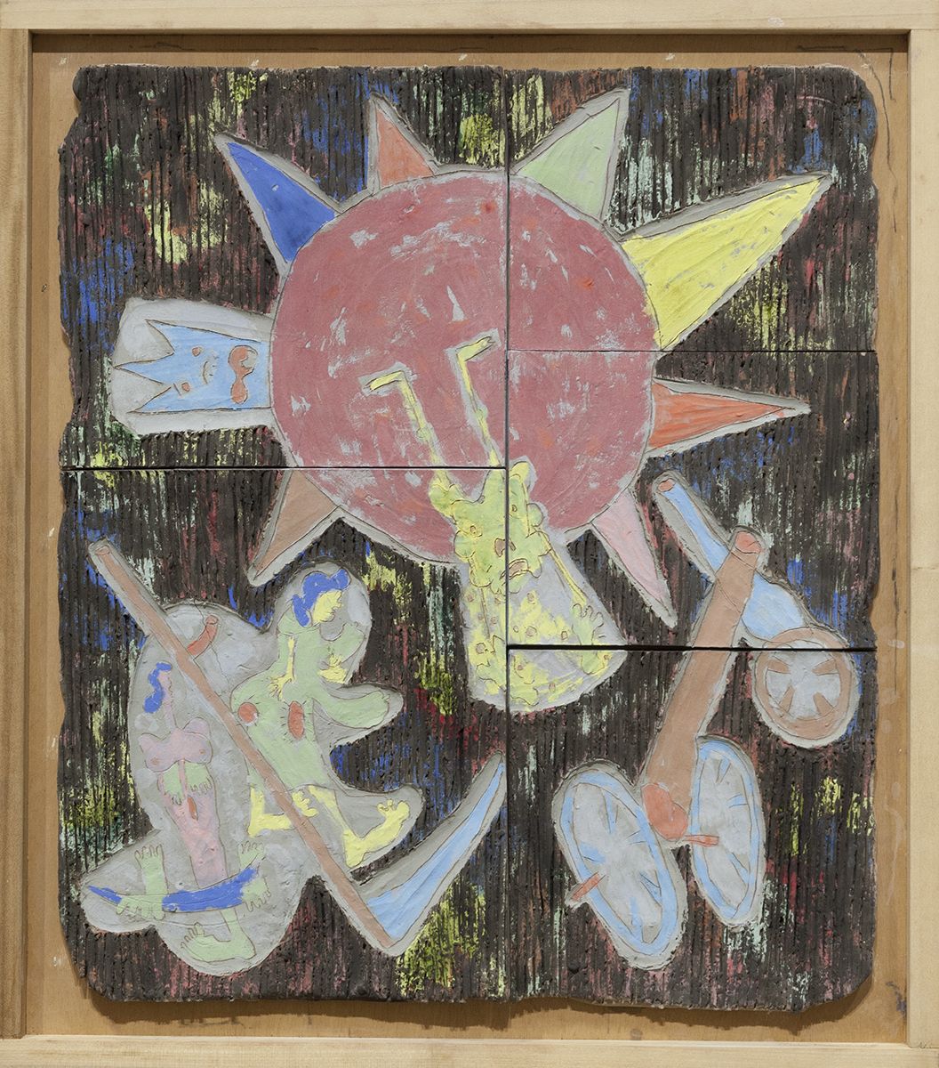 Richard Hawkins Sol Invictus, the Anal Birth of Man with Terrestrial MamaPapa 25 3/4 x 22 3/4 x 1 5/8 inches (65.4 x 57.8 x 4.1 cm)