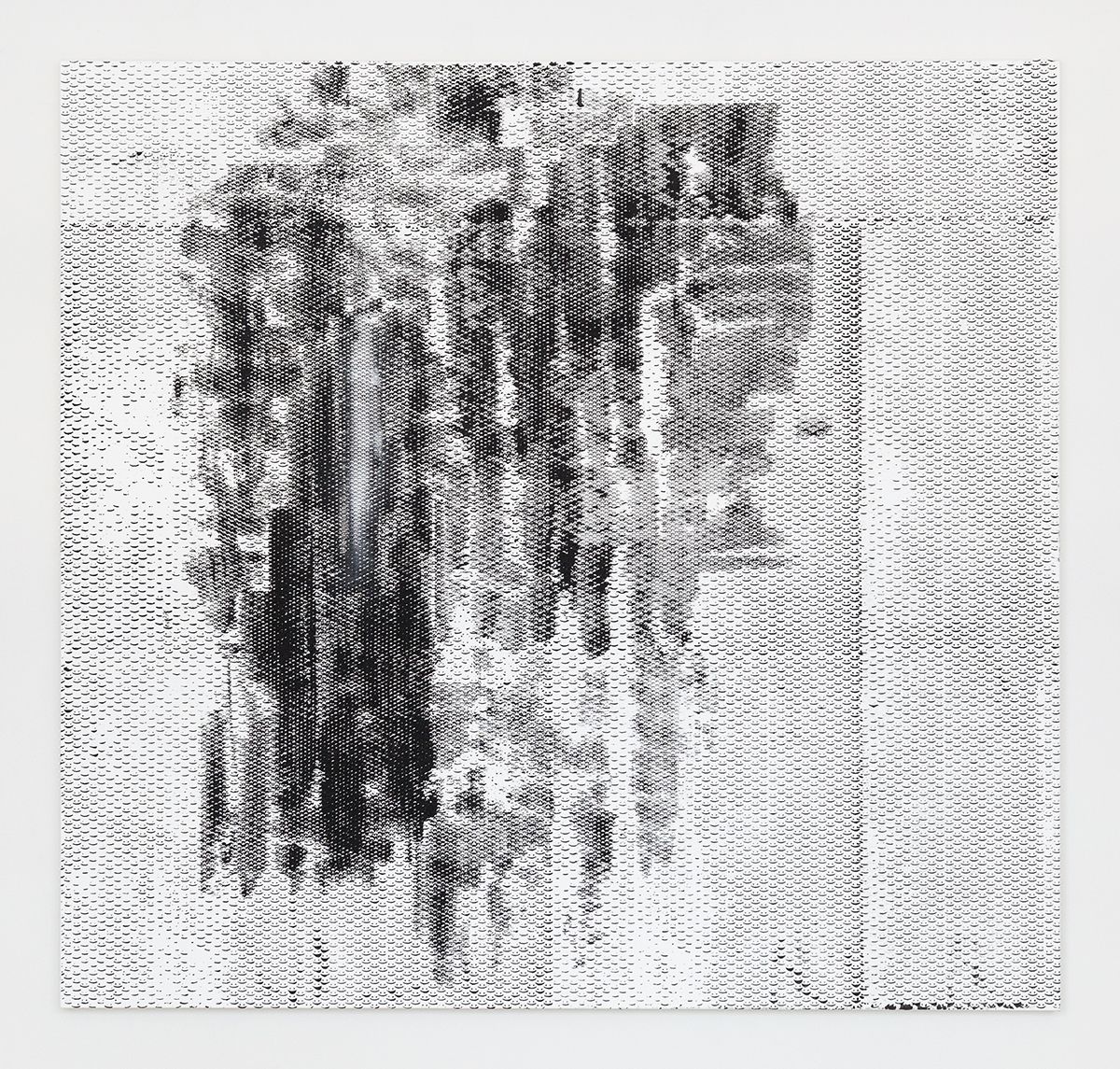 Jacqueline Humphries :):(, 2016 Oil on linen 72 x 76 inches (182.9 x 193 cm)