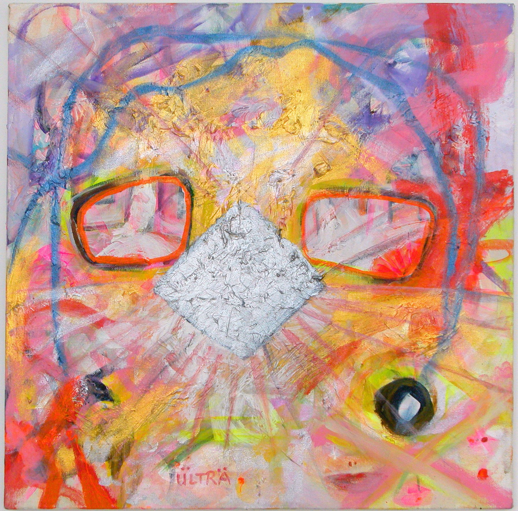 Jutta Koether, Hysterics (Ultra), 2000-2001, Acrylic on canvas, 20 x 20 inches