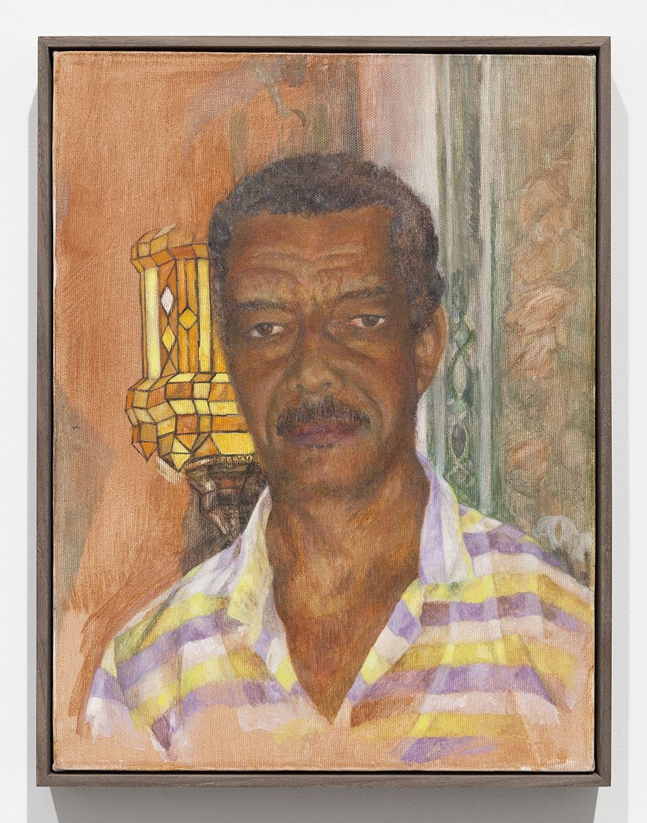 Katharina Wulff Beruf: Kellner / Occupation: Waiter, 2015 Egg tempera on canvas 15 7/8 x 11 7/8 inches (40.3 x 30.2 cm) Frame: 16 1/2 x 12 5/8 x 1 1/2 inches (41.9 x 32.1 x 3.8 cm)