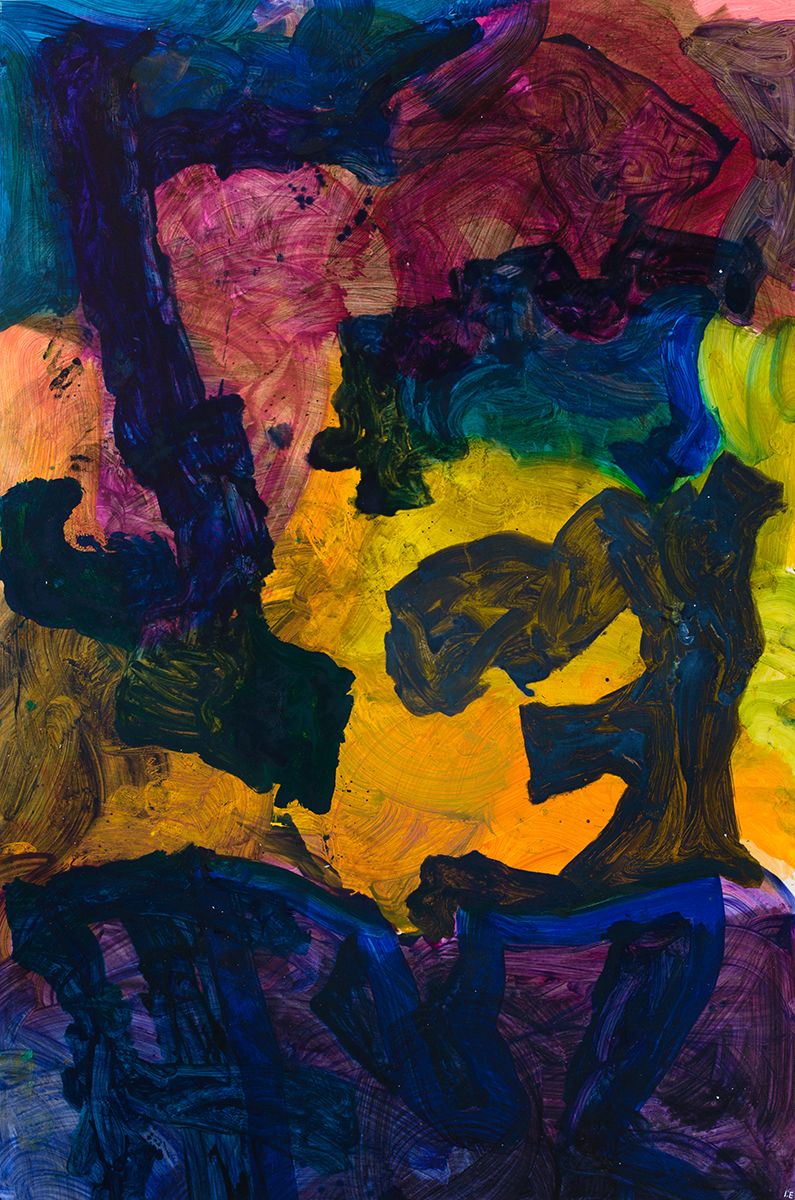 Ida Ekblad, Untitled, 2014, Oil on linen, 118 1/8 x 78 3/4 inches