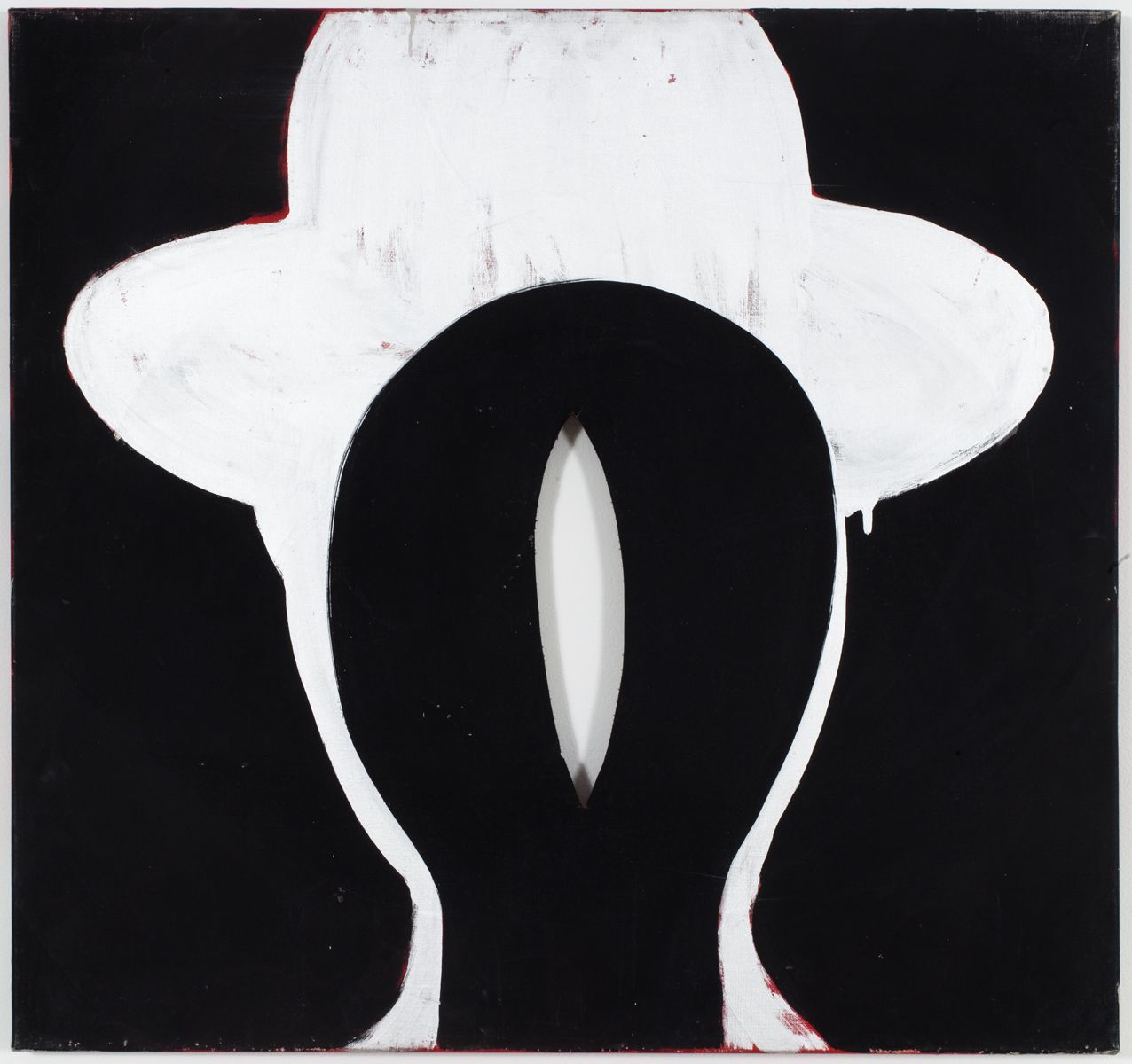 Konrad Lueg Untitled (Kopf Mit Hut), 1963 Casein tempera on canvas 27 1/2 x 29 1/2 inches (70 x 75 cm)