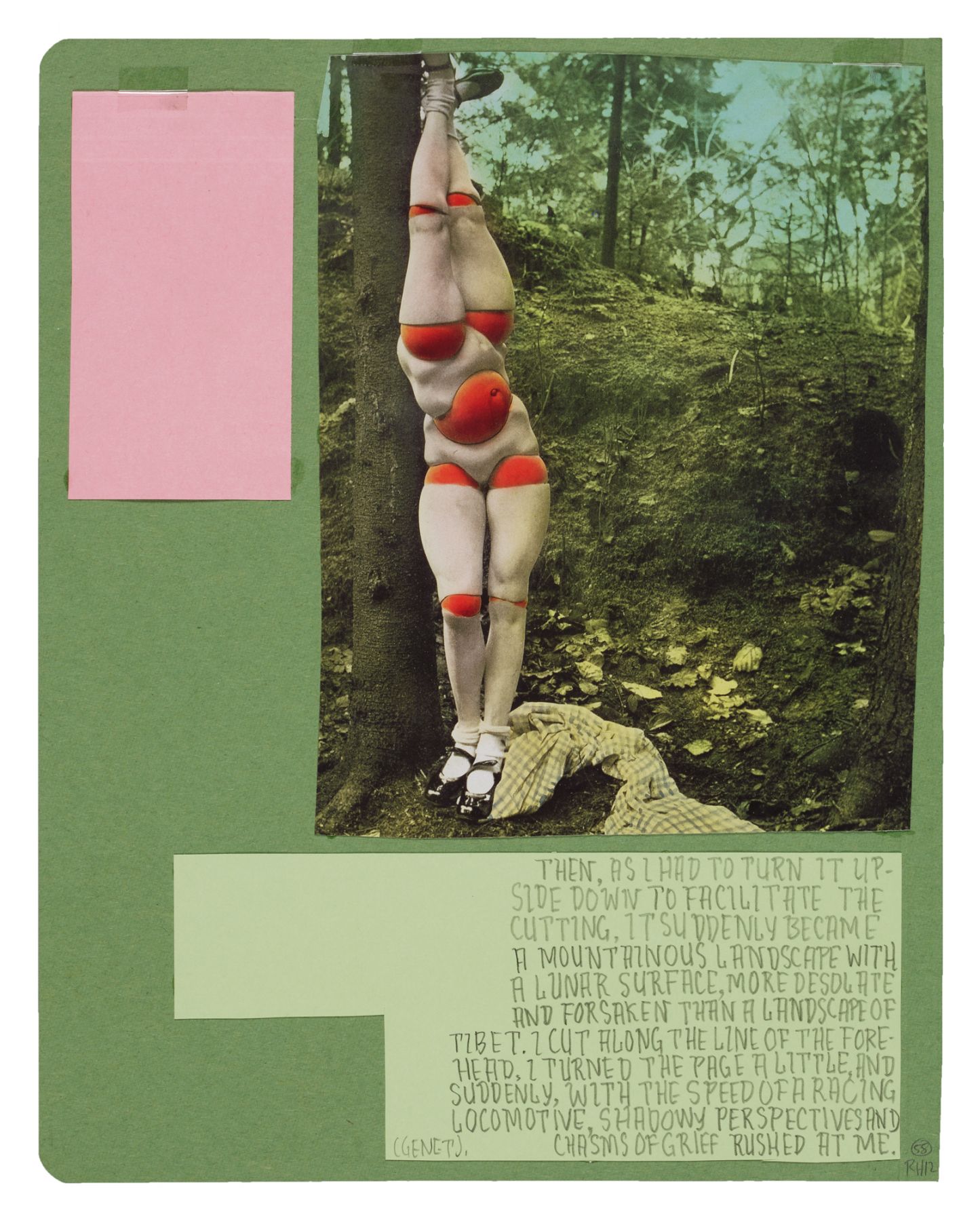 Richard Hawkins Ankoku 58 (Disbellmered), 2012 Collage 18 x 15 1/2 x 1 inches 45.7 x 39.4 x 2.5 cm