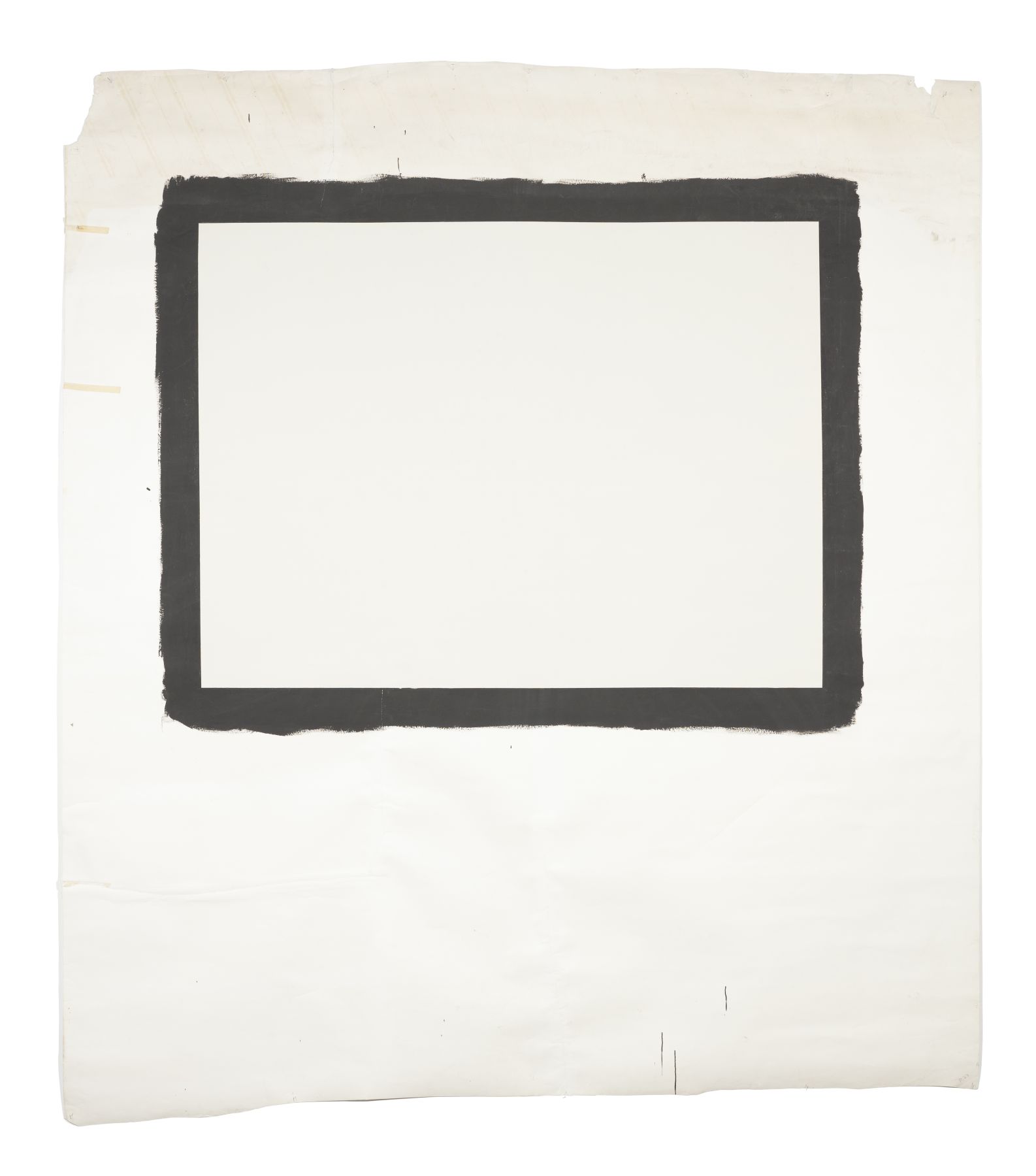 Tony Conrad Yellow Movie 2/28/73, 1973 Emulsion: Antique white undercoat, Provincial Colorglaze, Martin Semour Paint No. 226 Base: Studio white seamless paper 124 x 107 inches
