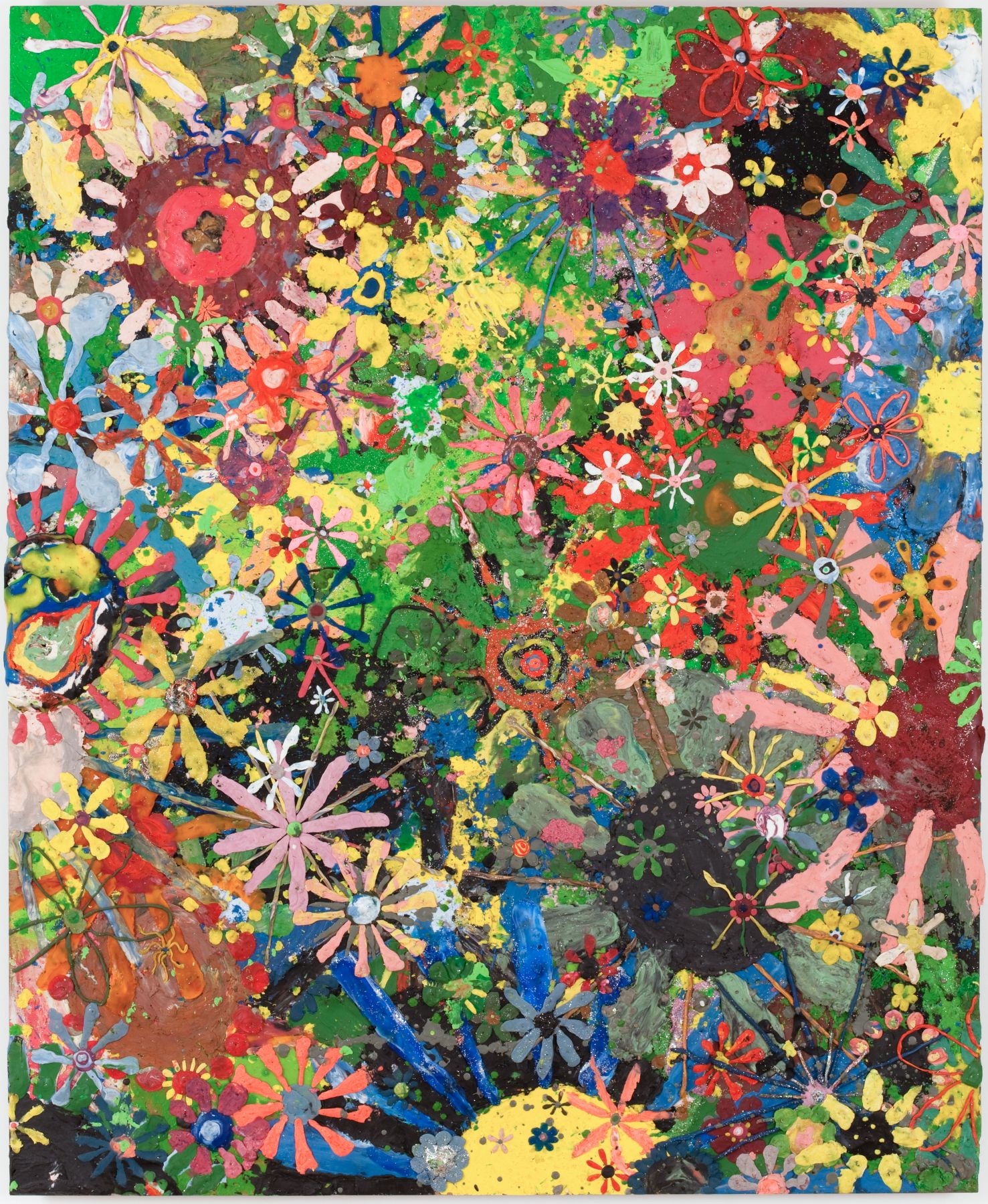 gelitin Flower painting, 2009 plasticine on wood panel 49 1/2 x 40 1/2 x 3/4 inches 126 x 103 x 2 cm