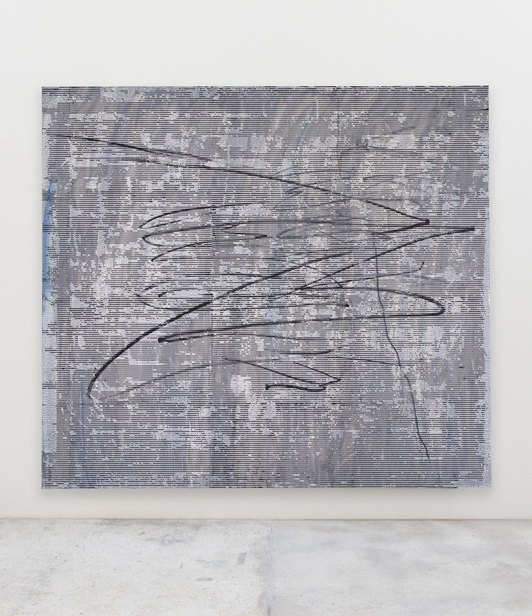 Jacqueline Humphries /%%%|, 2017 Oil on linen 114 x 127 inches (289.6 x 322.6 cm)