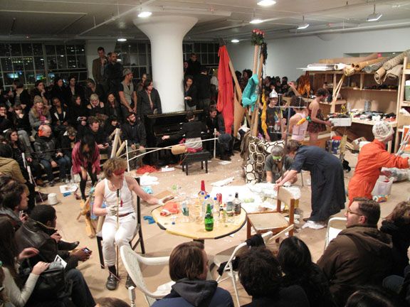 Performance view, Blind Sculpture, Greene Naftali, New York, 2010