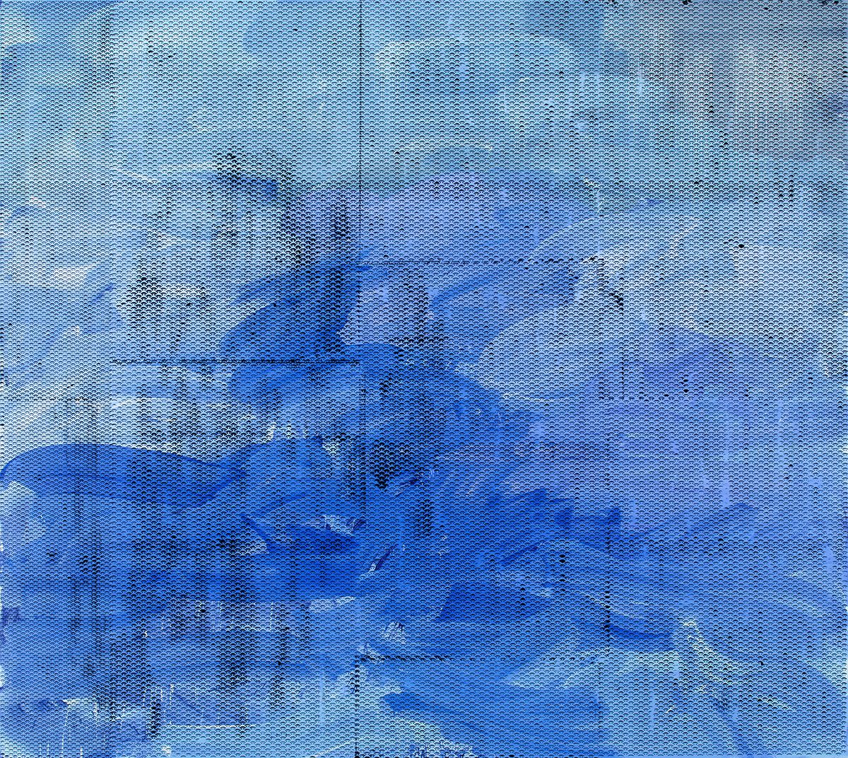 Jacqueline Humphries :), 2015 Oil on linen 114 x 127 inches (289.6 x 322.6 cm)