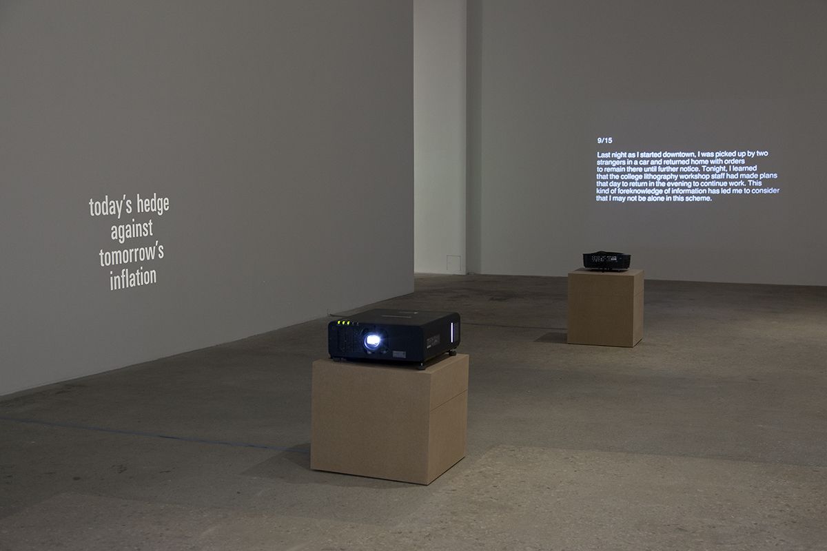 John Knight, Installation view, in situ, Greene Naftali, New York, 2015