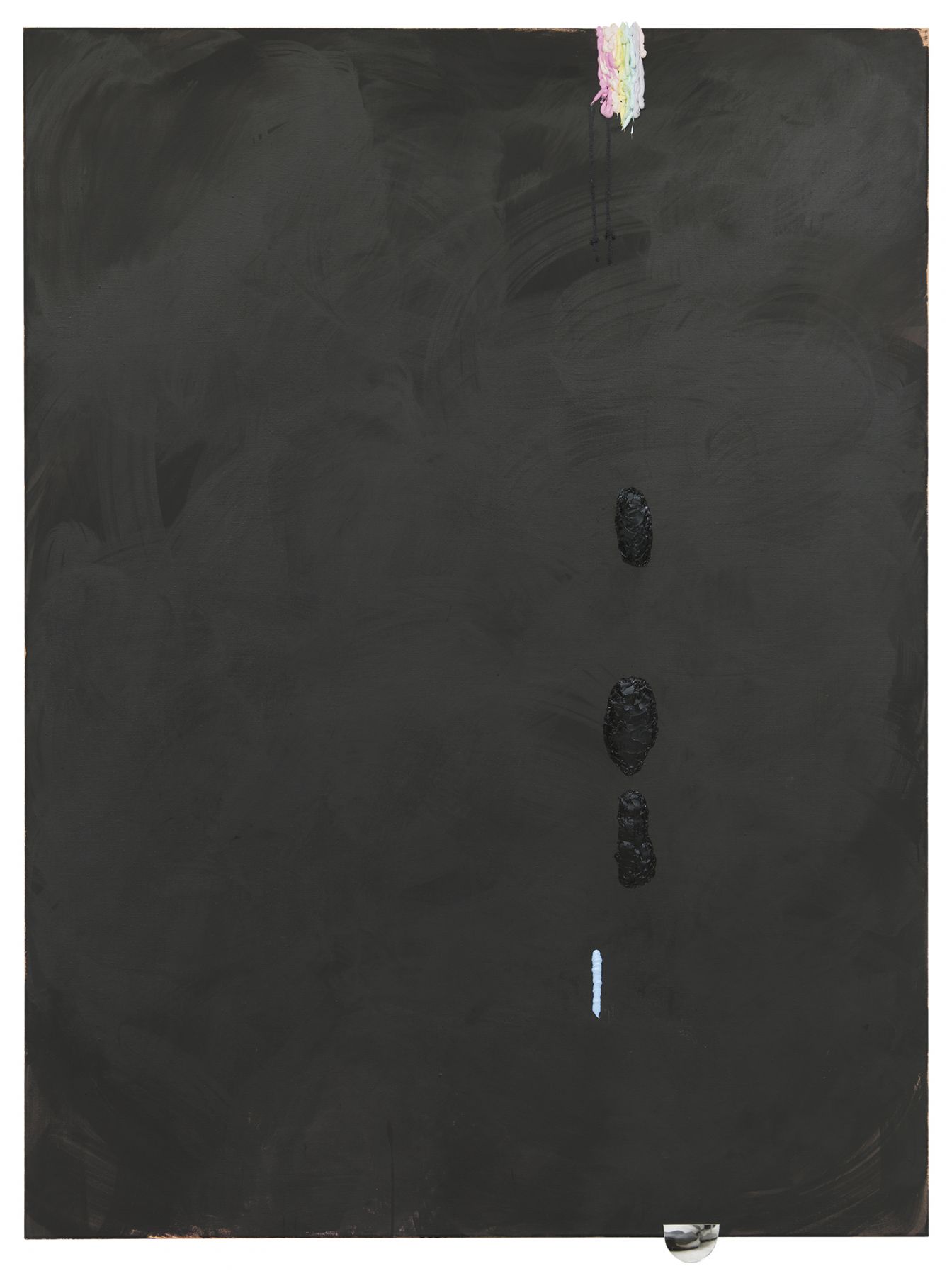 Monika Baer on hold, 2015 Acrylic, ink, mirror, oil on canvas 72 5/8 x 53 1/8 inches (184.5 x 135 cm)Monika Baer on hold, 2015 Acrylic, ink, mirror, oil on canvas 72 5/8 x 53 1/8 inches (184.5 x 135 cm)