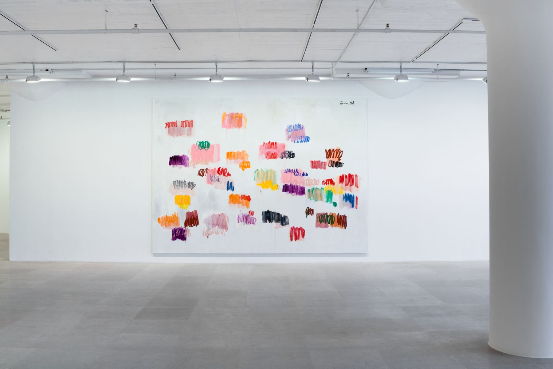 Günther Förg, Untitled, 2007, Acrylic and oil on canvas, 114 1/8 x 157 1/2 inches, Installation view, Greene Naftali, New York, 2012