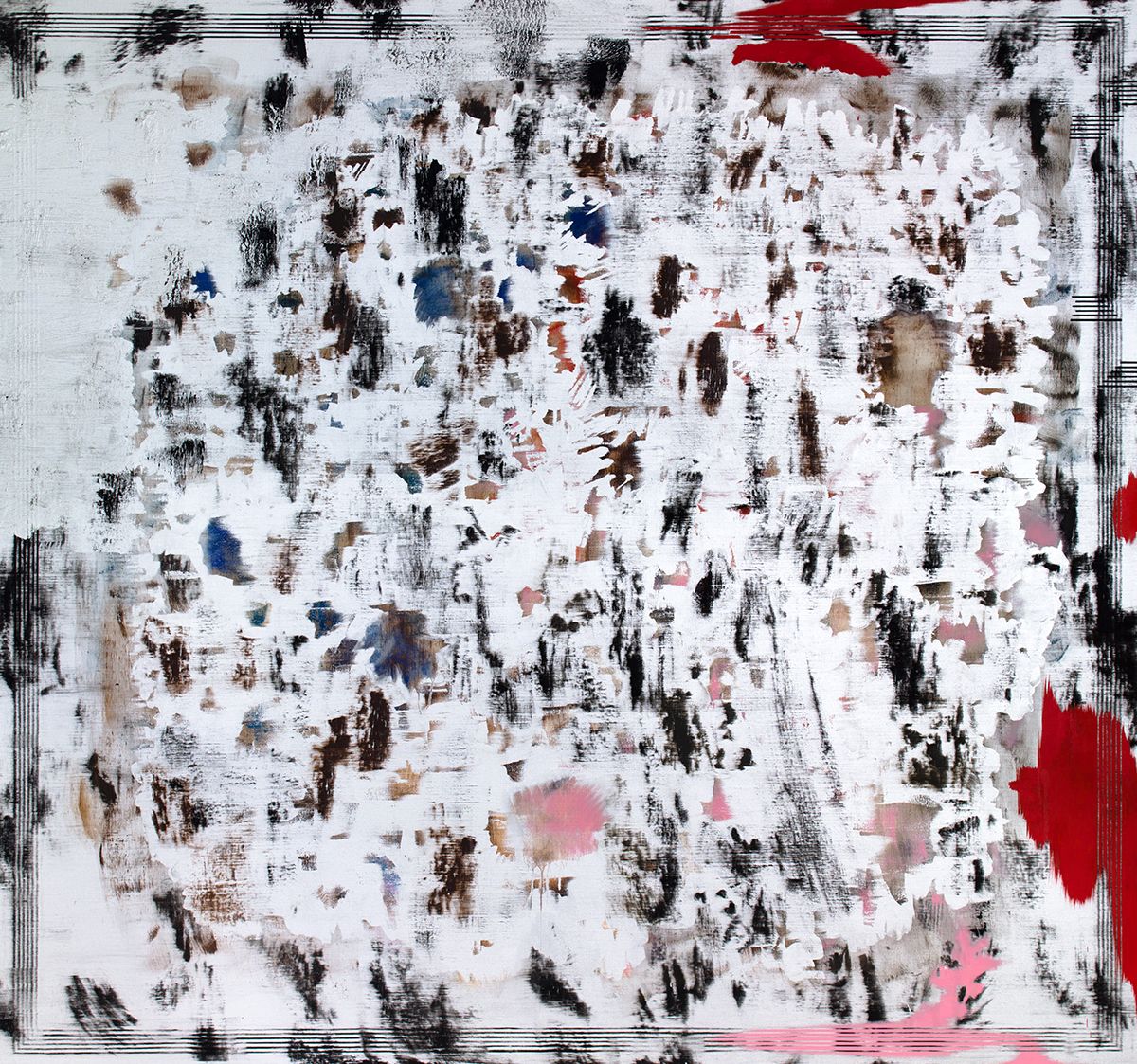 Jacqueline Humphries Untitled, 2011 Oil on linen 90 x 96 inches (228.6 x 243.8 cm)