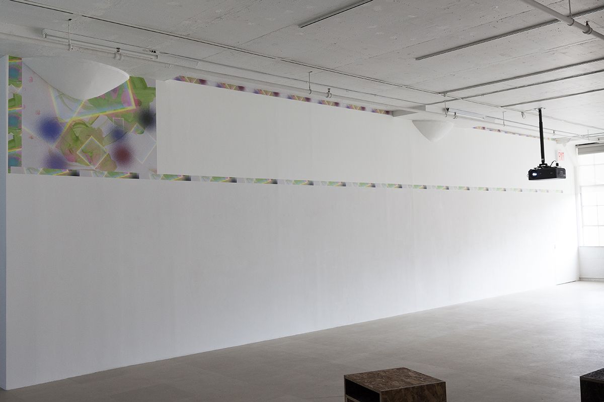 Hilary Lloyd Painting, 2017 Printed wallpaper Dimensions variable