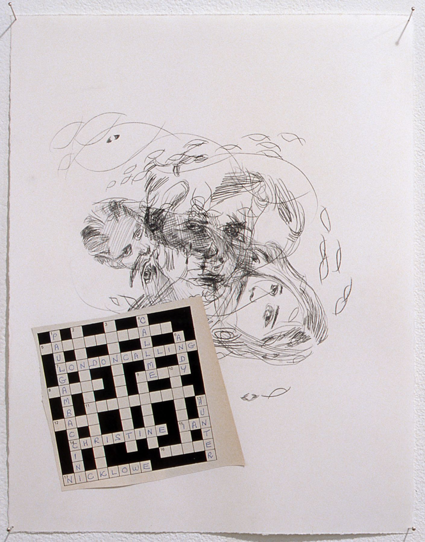 Nick Mauss, London Calling Call Me Andy, 2003, Mixed media, 12 1/2 x 12 1/4 inches
